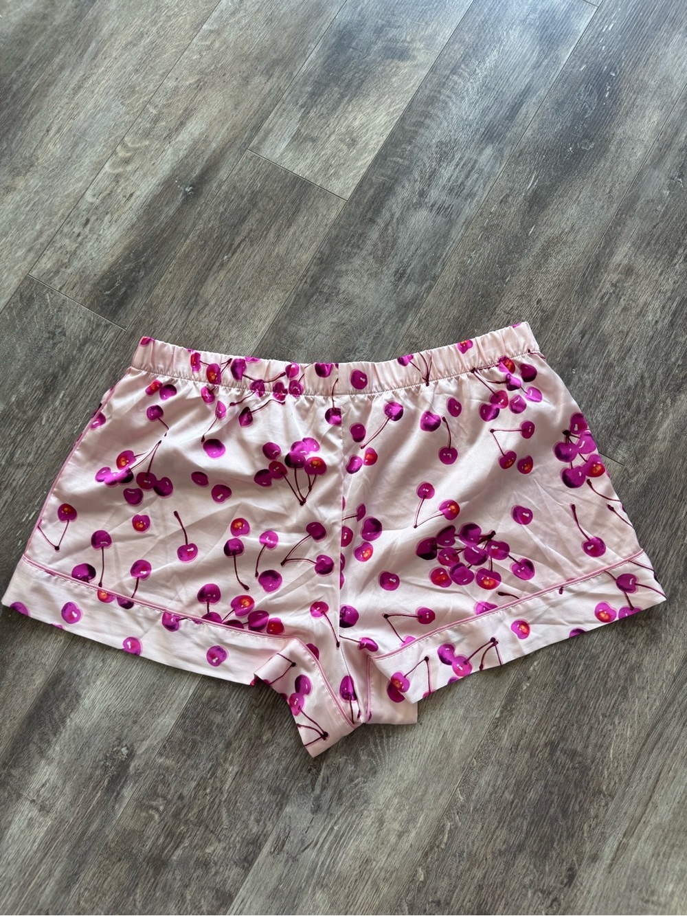 Victoria’s Secret Pink Cherry Print Satin Sleep Shorts